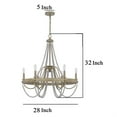 thumbnail image 5 of Maci 28 Inch Chandelier, White Beaded Candelabra Design, Brown Wood, 5 of 7