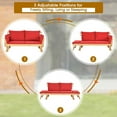 thumbnail image 6 of Spaco Adjustable Patio Convertible Sofa with Thick Cushion -Red, Sectional Sofa Set with Ottoman, 6 of 8