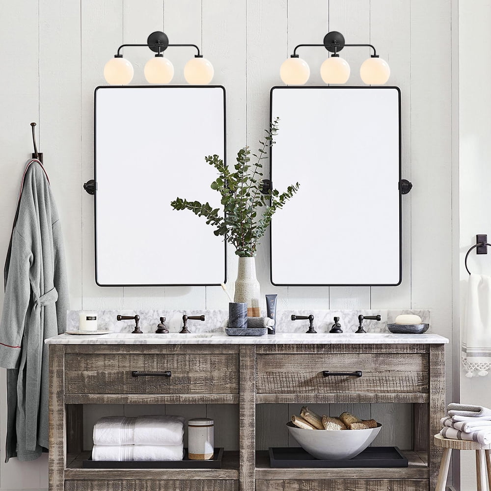 Bathroom Sconce, Triple Mouth-blown Glass Globe Sconce, Vanity Mirror Lamp , Bath Lighting Fixtures