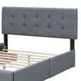 thumbnail image 6 of Queen Size Platform Bed, Wooden Bed Frame with Linen Fabric Upholstered Headboard, 4 Storage Drawers, Modern Platform Bed Frame for Living Room, Bedroom, Guest Room, No Box Spring Needed, Dark Gray, 6 of 9