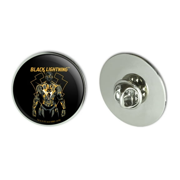 Black Lightning Graphic Metal 1.1" Tie Tack Hat Lapel Pin Pinback