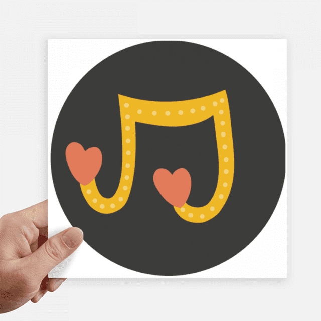adorable Shaped music notes sticker square 20cm wall suitcase laptop decal 4pcs
