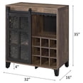 thumbnail image 7 of Bowery Hill Wooden Wine Cabinet with Glass Door in Rustic Oak and Black, 7 of 7