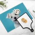 thumbnail image 4 of BaHomeck placemats Set of 4 White Puppy On Blue Background With Happy Face Cotton Linen rectangle Placemats for Kitchen Dining Table Indoor,Outdoor,18*12inch, 4 of 4