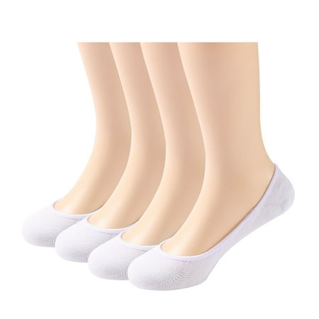 

DEVUGGO 4 Pairs No show Socks Non Slip Invisible Hidden Socks for Women