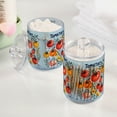 thumbnail image 2 of Yayeee 4 Pack Qtip Holder Bathroom Cotton Swab Canister with Lid Clear Dispenser Set, Yellow Floral Tomatoes, 2 of 6