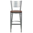 thumbnail image 5 of BizChair Silver Slat Back Metal Restaurant Barstool - Cherry Wood Seat, 5 of 6
