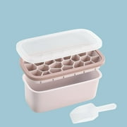YaSaLy Ice Cube Trays with lid and Ice Bucket,Easy Fill Ice Cube Trays Stackable Spill Resistant Ice Cube Mold for Freezing Food, Water, Juice
