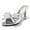 Silver, variant on FSJ Women Slip On Round Open Toe Sandals Metal Chain Block Chunky High Heel Mules Metallic Knot Wedding Summer Slides Party Dress Shoes Size 8 Gold