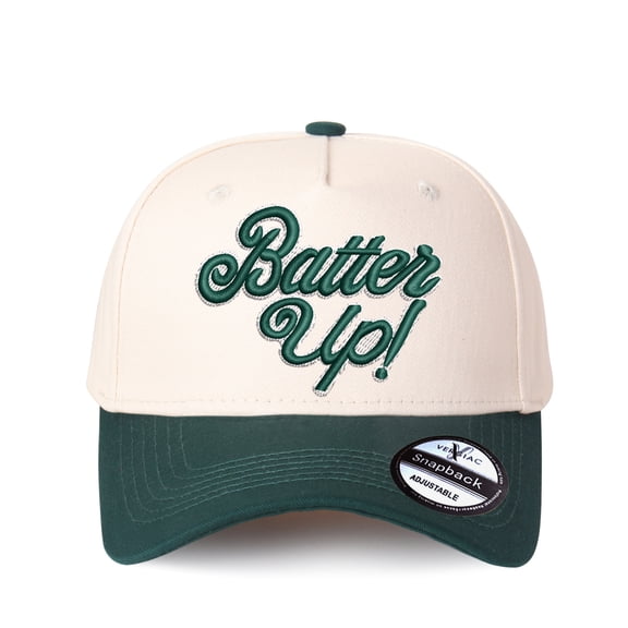 Vergiac Batten Up! Letter Embroidered Color Block Trucker Hat, Unisex Adjustable Cotton Breathable Fashion Cap for Travel Daily Outdoor Wear
