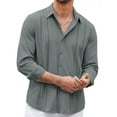 thumbnail image 3 of Thrilos Long Sleeve Mens Dress Shirts Business Button Up Shirts Stretch Wrinkle Free Shirt Jacquard Work Tops, 3 of 9