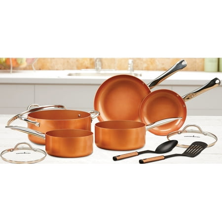 Copper Chef 10 Piece Nonstick Pan Set With Ceramitech Walmart Com Walmart Com