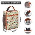 thumbnail image 3 of Tropical Flower and Leaves Insulated Lunch Box Student Reusable Lunch Bag with Front Pocket Cooler Tote Bag Work Hiking, 3 of 6