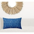 thumbnail image 5 of HomeRoots 16" X 26" Blue And White Blown Seam Ikat Lumbar Indoor Outdoor Pillow, 5 of 5
