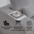 thumbnail image 4 of CQSXDA Modern Convertible Sofa Bed 62.6 Inch Compressed Couch in Corduroy Fabric with 2 Lumbar Pillows for Any Room, Grey, 4 of 13