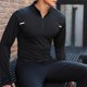 thumbnail image 5 of Camisas de hombre ishing Manga larga Protección solar Senderismo 1/4 Zip Tops (negro) MFZFUKR BST3004331-4, 5 of 6