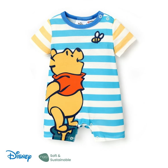 Disney Winnie the Pooh Baby Boys Girls Romper Short Sleeve Character Stripes Onesies Outfits Size 0/3M-18M
