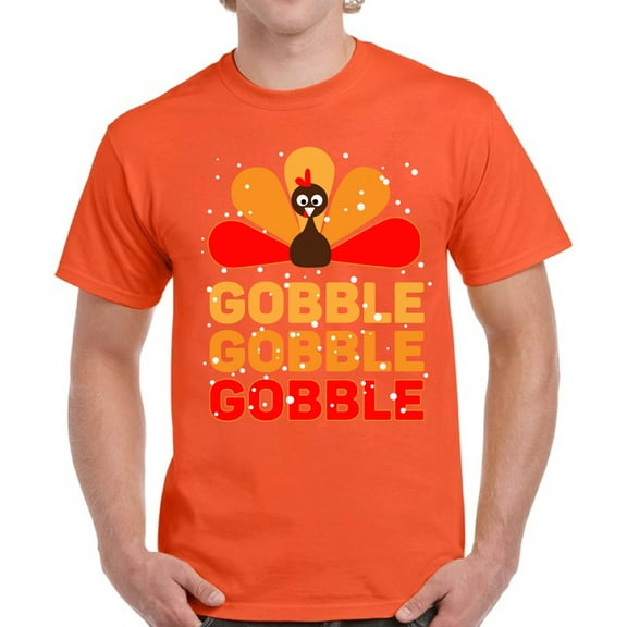 Gobble Turkey Men T-Shirt - Graphic Tee S M L XL 2XL 3XL 4XL 5XL - Funny Thanksgiving Tshirts for Men Happy Thanksgiving Gifts