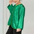 thumbnail image 6 of VKOYWKM Girls Sequin Cardigan Kid's Glitter Long Sleeve Jakcets Trendy Birthday Party Outerwear Dressy Casual Sparkly Tops, 6 of 7