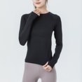 thumbnail image 1 of Traje de fitness de temperamento para otoño e invierno, manga de entrenamiento, manga larga, para correr, traje de yoga para mujer, 1 of 6