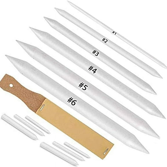 12 PCS Blending Stumps and Tortillions Paper Art Blenders with Sandpaper Pencil Sharpener Pointer for Student Artist
