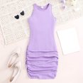 thumbnail image 5 of WOYY Big Girls Bodycon Dress Sleeveless Ribbed Slim Fit Dress, Sizes 7-12, 5 of 6