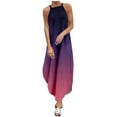 thumbnail image 2 of HKEJIAOI Robes de Sortie pour Femmes Offres Liquidation Cadeau de la Saint-Valentin Mode Été Décontracté Imprimé Camisole Sans Manches Col Carré Robe Longue Violette, 2 of 6