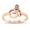 Rose Gold-Tone, variant on Blue Simulated Topaz OM Sign Ring Sterling Silver Size 5