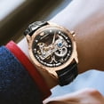 thumbnail image 3 of Men's Automatic Mechanical Transparent Skeleton Luminous Watch Rose Black, 3 of 8