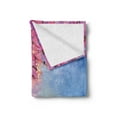 thumbnail image 2 of Flower Soft Flannel Fleece Blanket, Sakura Branches Hangs down from Tree Branch Dramatic Night Oriental Plant Image Art, Cozy Plush for Indoor and Outdoor Use, 70" x 90", Pink Blue, by Ambesonne, 2 of 5