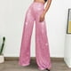 thumbnail image 5 of Pantalones de pierna recta ancho con lentejuelas para mujer, pantalón largo, holgado, de cintura alta, estilo coreano, color negro, rosa y morado, 5 of 5