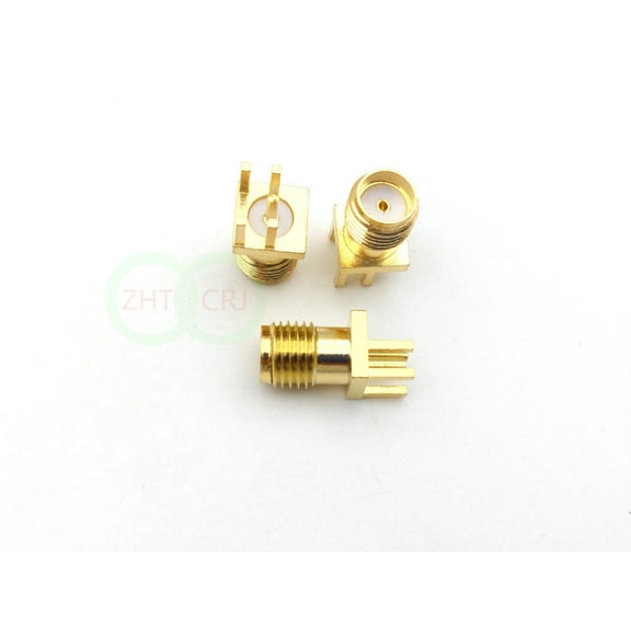 FOR 200pcs Gold SMA female jack solder PCB clip 1.6mm edge mount RF connector