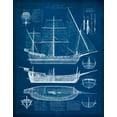 thumbnail image 2 of Vision Studio 15x18 White Modern Wood Framed Museum Art Print Titled - Antique Ship Blueprint I, 2 of 4
