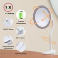 thumbnail image 5 of 6.5" Clip on Vanity Makeup Mirror with Light, gooseneck Travel 10x Magnifying Mirror,USB Recharge (White 5X),3x magnification,1, 5 of 11