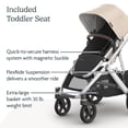 thumbnail image 5 of UPPAbaby Vista V3 Stroller - Full-Size Single-to-Double Stroller System - Toddler Seat, Bug Shield, Rain Shield, and Storage Bag Included - Declan (Oat Mélange/Silver Frame/Chestnut Leather), 5 of 5