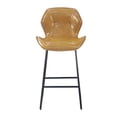 thumbnail image 2 of 26 Inch PU Leather Dining Chairs, Counter Height with Black Metal Legs, Simple Bar Stool Upholstered Dining Chairs, Accent Desk Chair Dining Room, Kitchen, Vanity, Living Room(Brown,Set of 4), 2 of 9
