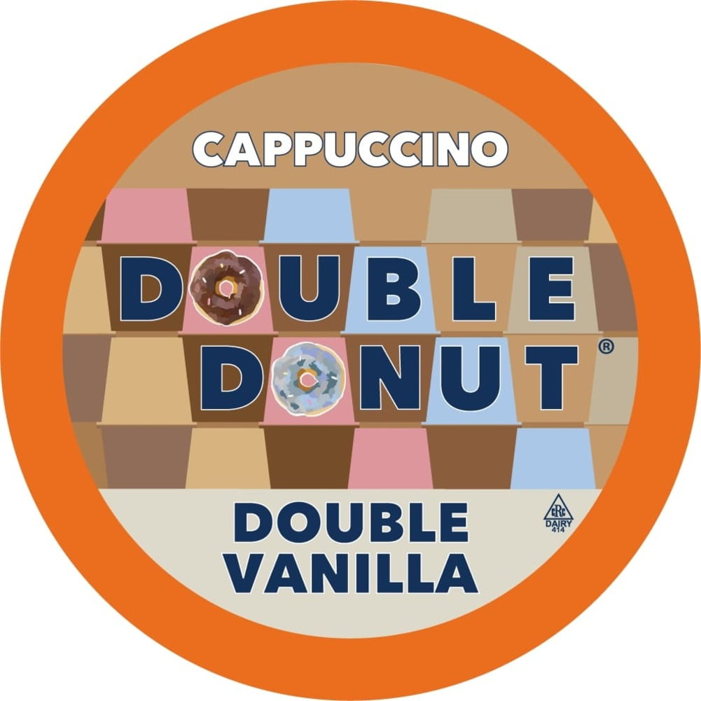 Double Donut Vanilla Cappuccino Coffee Pods, 24 Count for Keurig K Cup