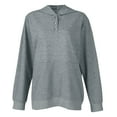 thumbnail image 4 of QATAINLAV Waffle Hoodies for Women Loose Fit Button V Neck Sweatshirts Casual Drawstring Hooded Pullover Solid Color Long Sleeve Blouse with Pocket Birthday Gifts Gray L, 4 of 5