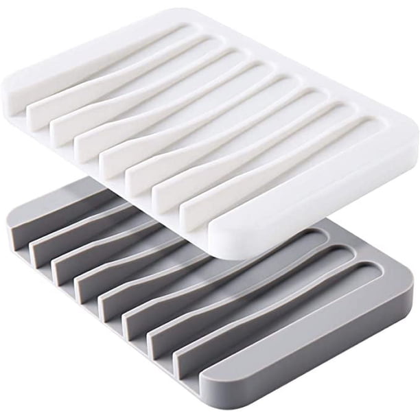 2 jaboneras autodrenantes, soporte de silicona premium para jabón, ahorrador de jabón para ducha, cocina, bañera, maquinilla de afeitar, esponjas, fácil de limpiar con un poco de agua, prolonga la vida útil del jabón, fácil de secar oso de fresa Electrónica