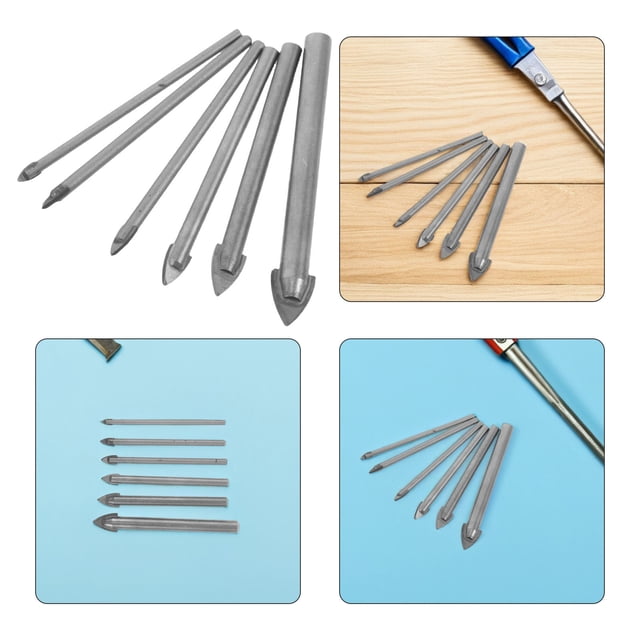 SHOWERORO 6Ud Brocas De Metal Para Vidrio Y Azulejo Plata Para Taladro Y Reparaciones En