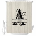thumbnail image 2 of Shower Curtains for Bathroom, Letter A Waterproof Fabric Shower Curtain, Monogram Words Decorative Bathroom Curtain for Bathtub, 72"x84", No Hooks Included, 2 of 9
