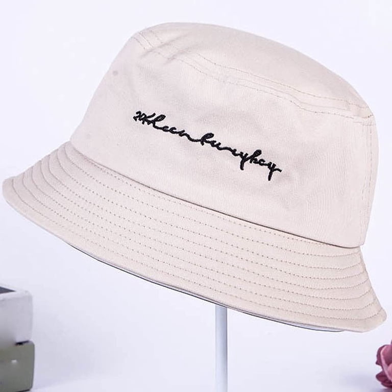 Embroidered Cotton Bucket Hat Summer Beach Sun Hat Unisex Foldable Reffer Women?s Hat Latest Reversible 100% Cotton Butterfly  main image 2