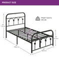 thumbnail image 5 of DEXTRUS Industrial Twin Platform Metal Bed Frame with Headboard & Soundproof Cotton, 5 of 9