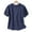 Blue, variant on GigrtiJin Womens Hollow out Cotton Linen Shirts Embroidered Short Sleeve Collared Blouse Summer Casual Loose Solid Tops