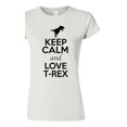 thumbnail image 1 of Junior Keep Calm And Love T-Rex Dinosaur Animal Lover T-Shirt Tee, 1 of 2