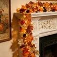 thumbnail image 2 of Fall Decorations for Home, 71 inch Fall Garland with Lights, Glowing Artificial Maple Leaves Home Decor Thanksgiving and Halloween, Bright colors, 2 of 9