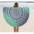 thumbnail image 1 of Tapiz redondo para playa, estampado de tapiz, estera de Picnic, manta de playa, 1 of 3