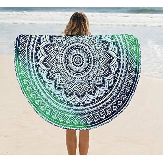 Tapiz redondo para playa, estampado de tapiz, estera de Picnic, manta de playa
