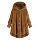 thumbnail image 1 of Puntoco Chaqueta de invierno para mujer, talla grande, con botones, de felpa, holgada, con capucha, abrigo de lana Puntoco Puntoco-7187, 1 of 5