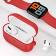 thumbnail image 5 of Funda for Airpods Pro, funda protector de silicona uprzejma que absorbować los golpes con llavero para Apple Airpods Pro, rojo brillar Electrónica, 5 of 5